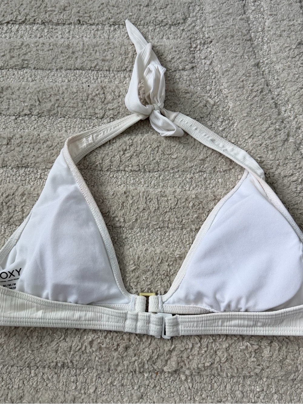 Roxy White Ribbed Halter Bikini Top - Picture 2 of 4